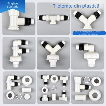 Fitinguri de drenaj din plastic, cu trei căi, pentru mașina de spălat și chiuvetă (design unghiular multifuncțional)