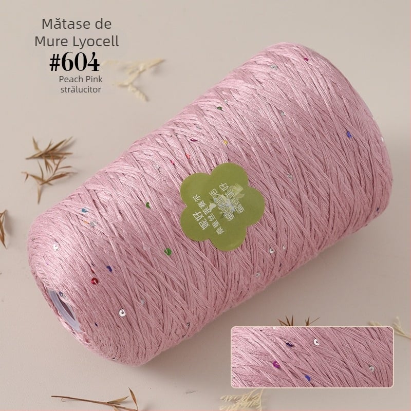 Fire Lyocell din mătase Mulberry în formă de con pentru tricotat - Worsted, 400 g, potrivit pentru țesut manual și croșetare