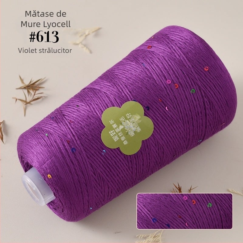 Fire Lyocell din mătase Mulberry în formă de con pentru tricotat - Worsted, 400 g, potrivit pentru țesut manual și croșetare