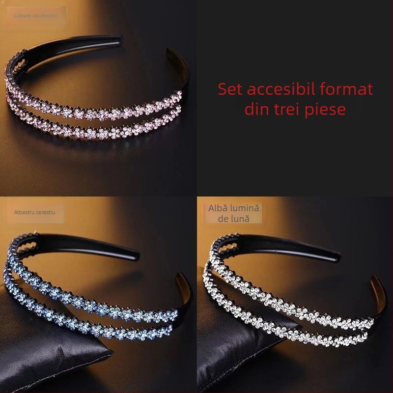 Bandă de păr cu cristale, accesorii pentru cap, stil Japonia și Coreea de Sud, proaspăt și dulce, primăvară 2025