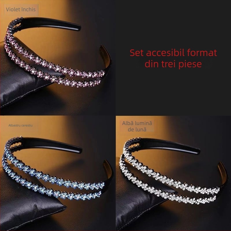 Bandă de păr cu cristale, accesorii pentru cap, stil Japonia și Coreea de Sud, proaspăt și dulce, primăvară 2025