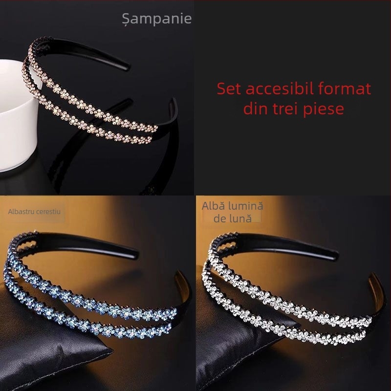 Bandă de păr cu cristale, accesorii pentru cap, stil Japonia și Coreea de Sud, proaspăt și dulce, primăvară 2025