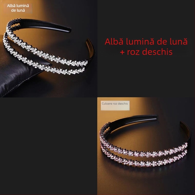 Bandă de păr cu cristale, accesorii pentru cap, stil Japonia și Coreea de Sud, proaspăt și dulce, primăvară 2025