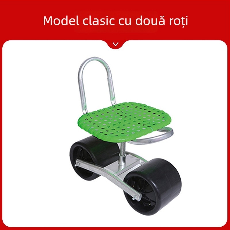 Scaun metalic pentru recoltat în câmp — pliabil, model înălțat (Basic / Classic)