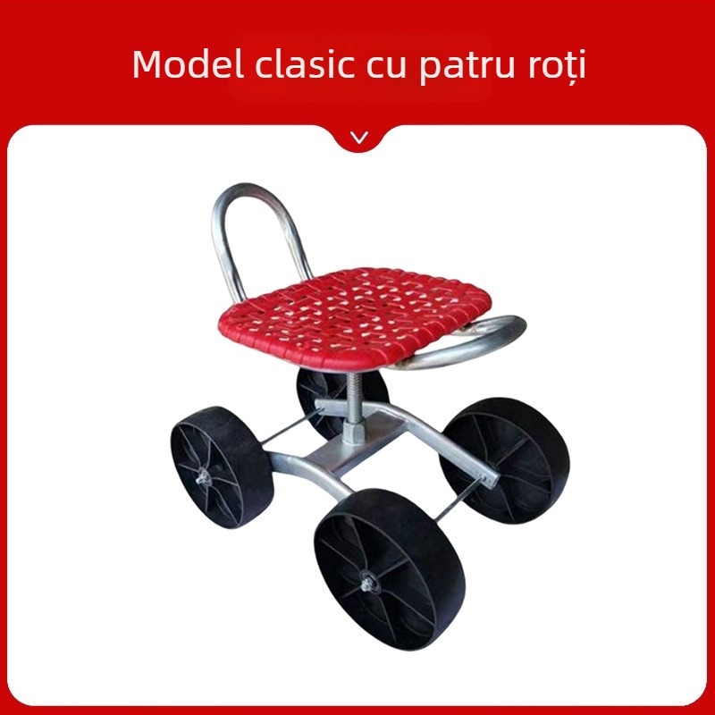 Scaun metalic pentru recoltat în câmp — pliabil, model înălțat (Basic / Classic)