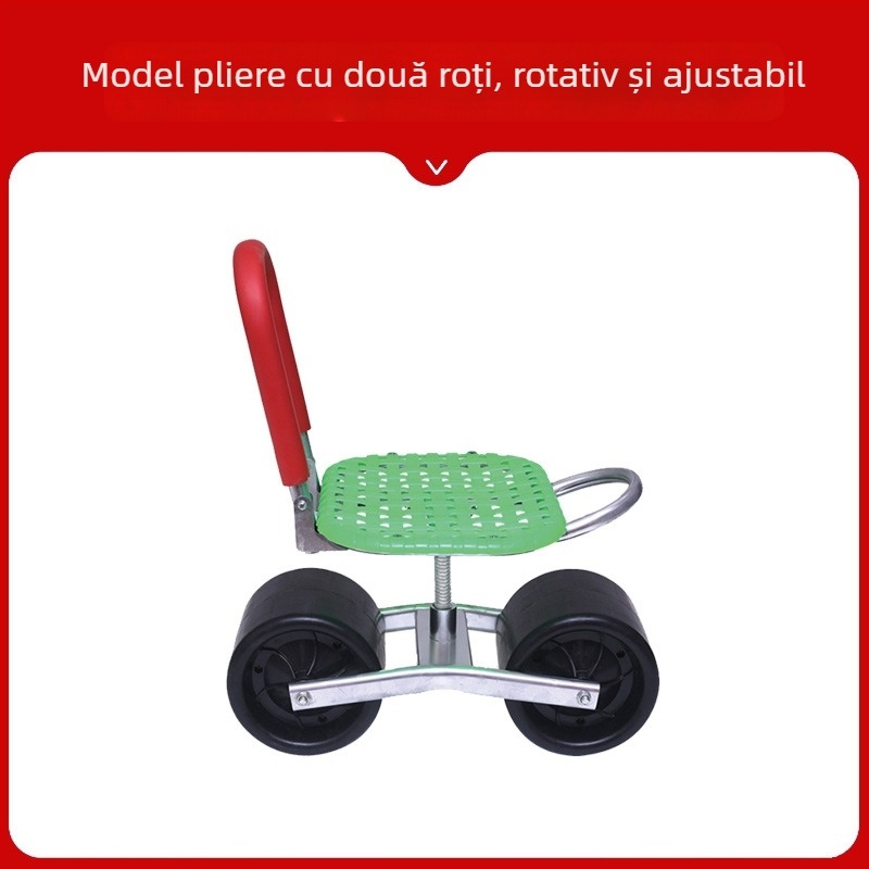 Scaun metalic pentru recoltat în câmp — pliabil, model înălțat (Basic / Classic)