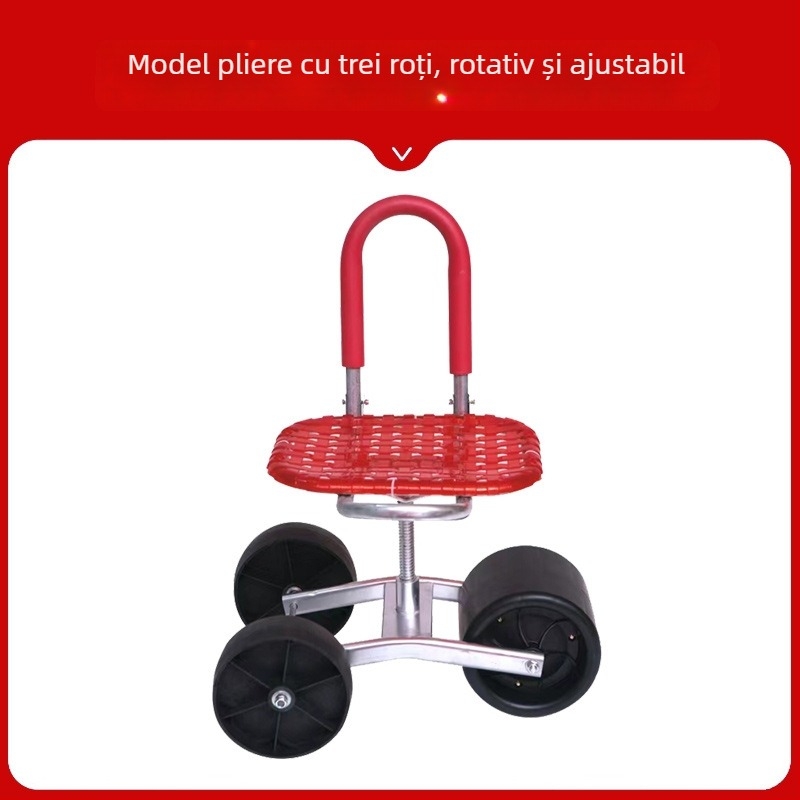 Scaun metalic pentru recoltat în câmp — pliabil, model înălțat (Basic / Classic)