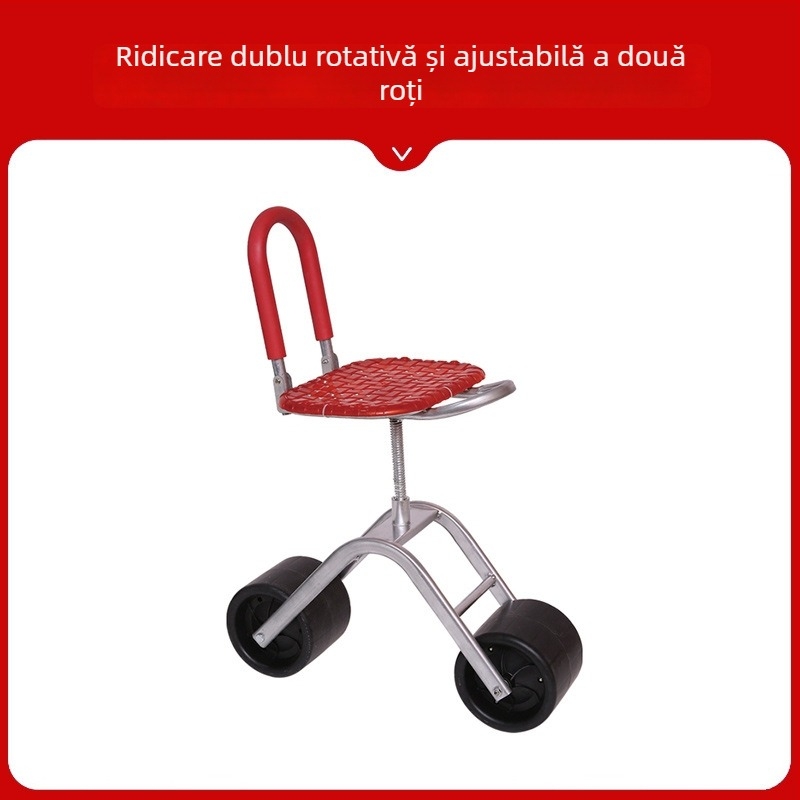 Scaun metalic pentru recoltat în câmp — pliabil, model înălțat (Basic / Classic)