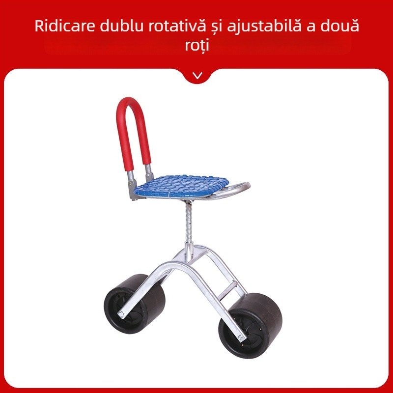 Scaun metalic pentru recoltat în câmp — pliabil, model înălțat (Basic / Classic)