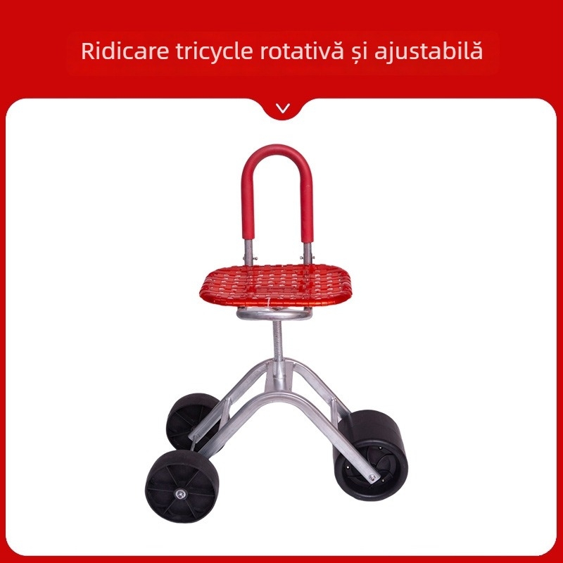 Scaun metalic pentru recoltat în câmp — pliabil, model înălțat (Basic / Classic)