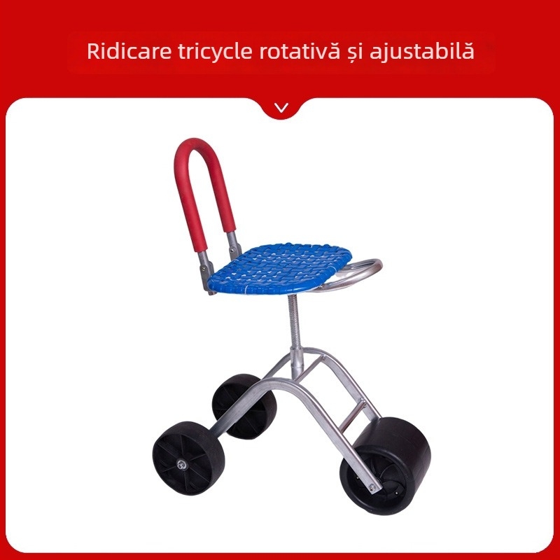 Scaun metalic pentru recoltat în câmp — pliabil, model înălțat (Basic / Classic)