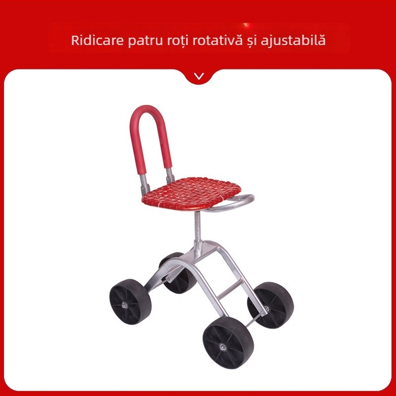 Scaun metalic pentru recoltat în câmp — pliabil, model înălțat (Basic / Classic)