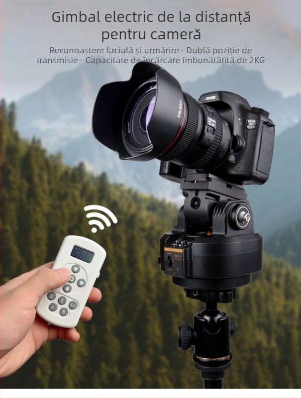 Cameră cu recunoaștere facială și urmărire automată pentru streaming live, telecomandă, 360° pan/tilt, viteză verticală 0.5–0.6, viteză orizontală 8 niveluri