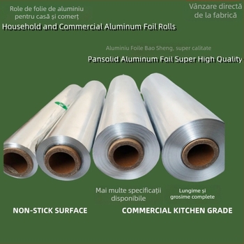 Folie de aluminiu pentru coafuri, foițe pentru nuanțe, grosime 12–20 µm, biodegradabilă, sigură în cuptorul cu microunde, imprimare logo disponibilă