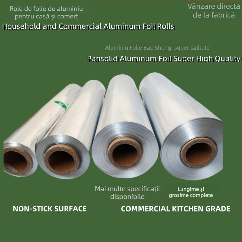 Folie de aluminiu pentru coafuri, foițe pentru nuanțe, grosime 12–20 µm, biodegradabilă, sigură în cuptorul cu microunde, imprimare logo disponibilă