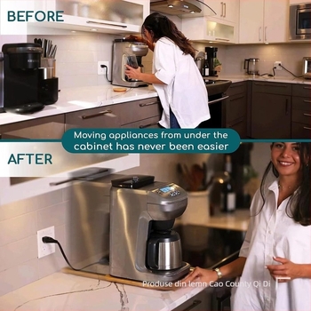 Enlighten bază din lemn pentru aparat de cafea, cu roți și tavă glisantă, imprimare logo disponibilă, personalizabilă, pentru aparate de cafea și ustensile grele de bucătărie