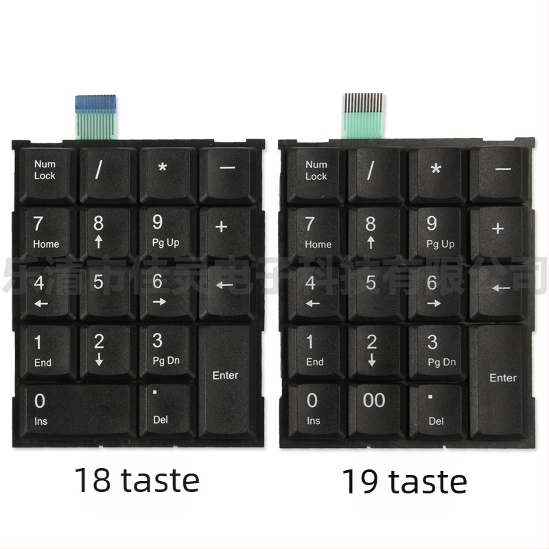 Tastatură numerică portabilă, compactă, pentru birou, 17/18/19 taste, conexiune prin cablu, corp ABS