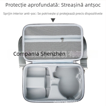 Caseră pliabilă de protecție pentru dronă DJI Flip cu compartiment pentru ecran și telecomandă, material EVA, curea crossbody