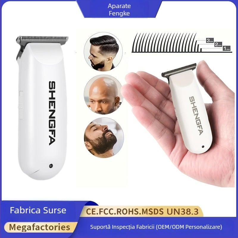 Feiyba mini mașină de tuns electric RFCD-3020, cu baterie încorporată, motor cu perii, lame din oțel inoxidabil, autonomie baterie 0–1 h