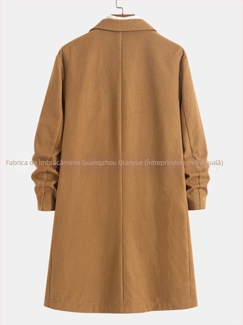 Palton pentru bărbați - stil business ușor, croială lejeră, 100% poliester, MQ622, toamnă 2025