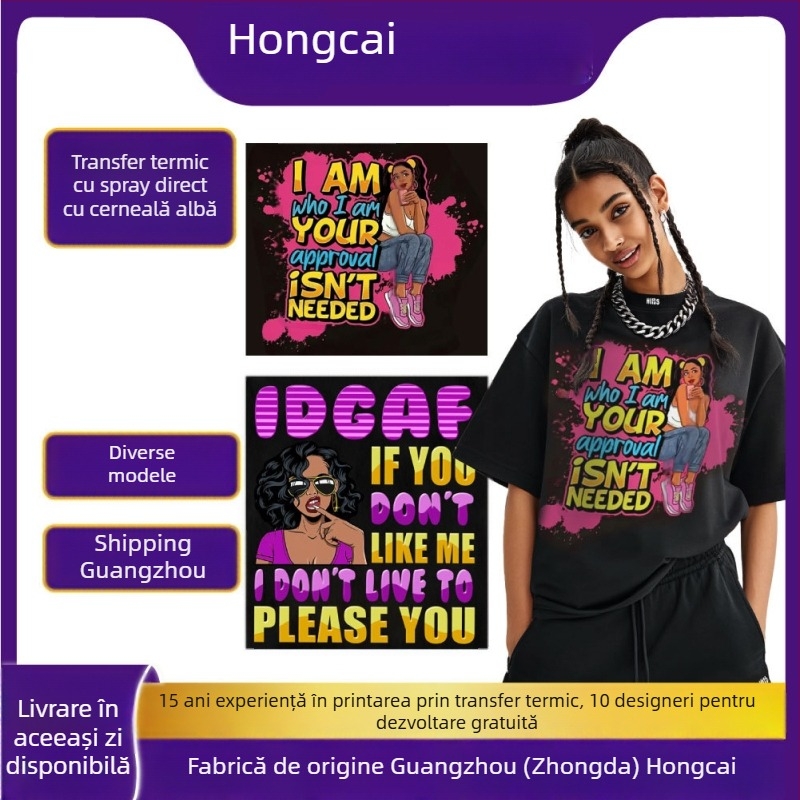 Patch de transfer termic – proces de pulverizare directă, transfer cu strasuri, Hongcai Heat Transfer, 251028I, potrivit pentru îmbrăcăminte, genți, textile de casă