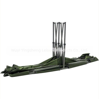 Pat de camping pliabil dublu, cadru din fier, suprafață din pânză Oxford, capacitate de încărcare 150 kg