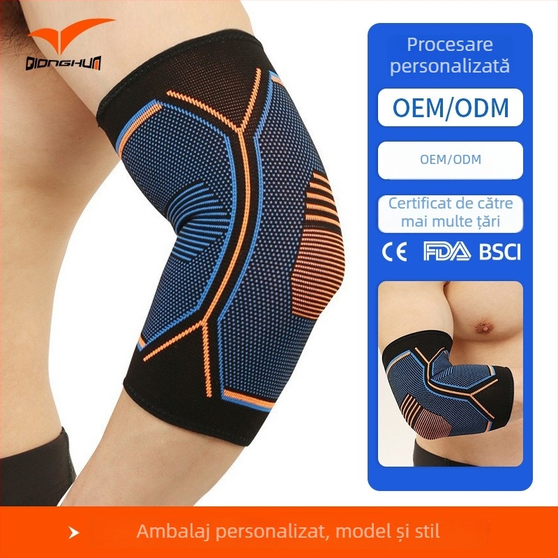 Protecție pentru coate - tricotat din nailon, respirabil, absorbant de transpirație, elastice în patru direcții; pentru baschet, badminton și volei