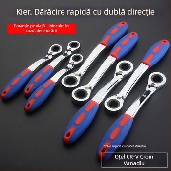 Cheie clichet reversibil automată, direcție dublă, utilizare duală, mâner curbat din plastic, oțel cu conținut înalt de carbon