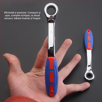 Cheie clichet reversibil automată, direcție dublă, utilizare duală, mâner curbat din plastic, oțel cu conținut înalt de carbon