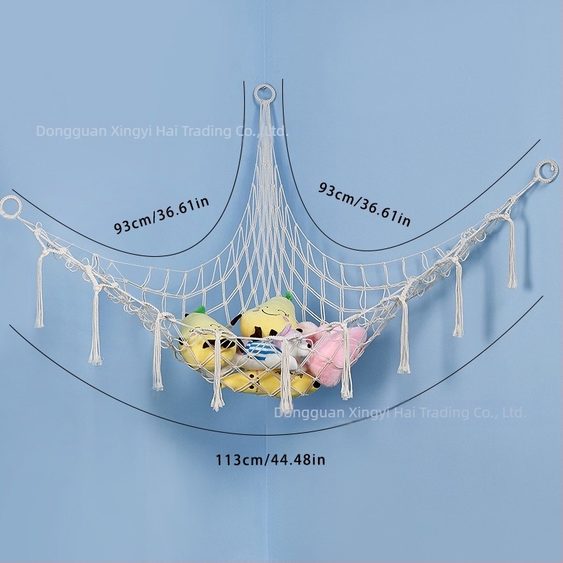 Hamaca de depozitare pentru păpuși, stil Nordic, țesătură din pânză de bumbac (Material: Bumbac; Stil: Nordic; Potrivit pentru: Alte)