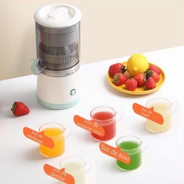 Extractor de suc portabil fără fir cu separare a pulpei, 200 W, până la 20000 rpm, corp din ABS, până la 400 ml suc per utilizare, recipient pentru pulpa până la 500 ml
