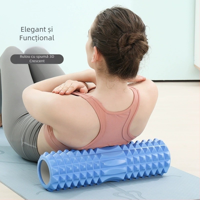Bețișor de yoga din EVA pentru relaxarea mușchilor, design în formă de semilună, rolă de masaj din spumă