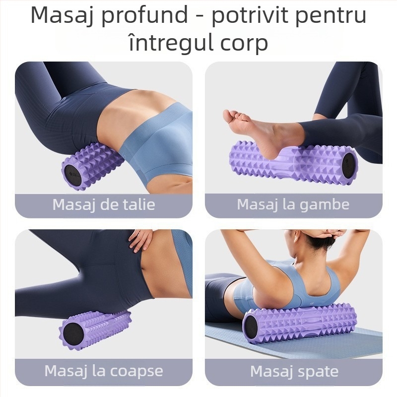 Bețișor de yoga din EVA pentru relaxarea mușchilor, design în formă de semilună, rolă de masaj din spumă