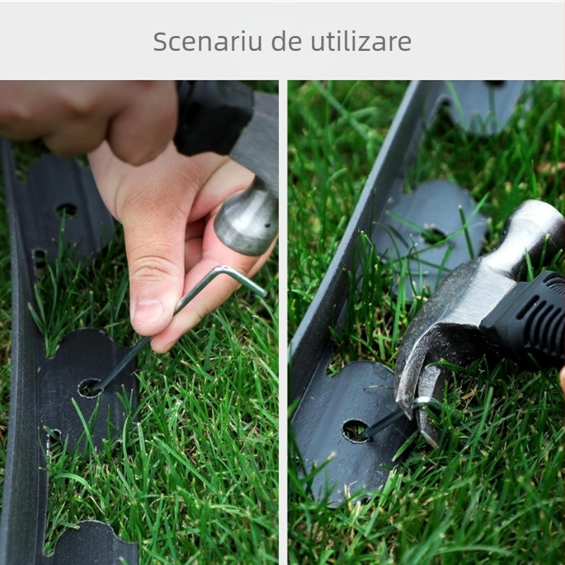 Set de delimitatori din cauciuc pentru peisaj, în formă de L, trei piese, pentru gazon și grădină — Brand Yao Kun Biao