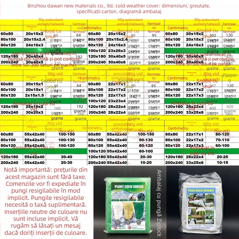 Da Wan Gardening Acoperire antifrână din material nețesut pentru plante – protecție în aer liber pentru grădină, peisaj și plantări agricole