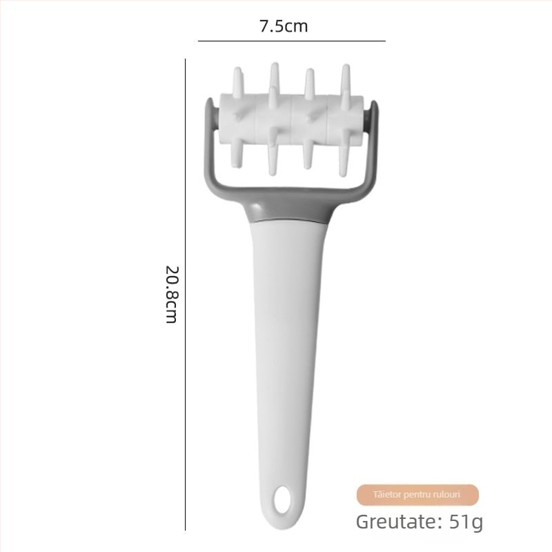Rulou din plastic pentru aluat cu perforator pentru pizza, cuțit fondant, matriță pentru biscuiți, cuțit pizza cu model din plasă
