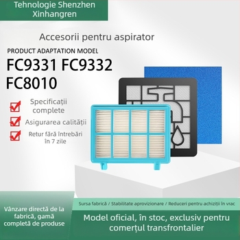 Accesorii de aspirator Philips FC9331/FC9332/FC8010 – Filtru din bumbac și filtru din plasă pentru utilizare casnică, 51–100 m²