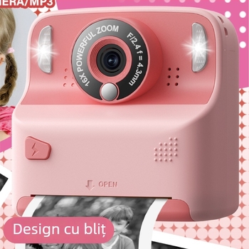 Camera Polaroid pentru copii X6D-Print, ecran IPS HD, senzor 48 MP, card TF, autonomie baterie 5–7 ore