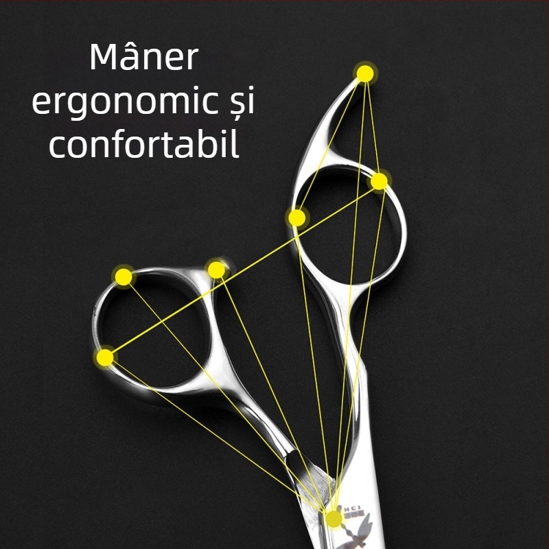 Foarfece de păr 440C, profesionale, lamă în formă de frunză de salcie, pentru texturizare