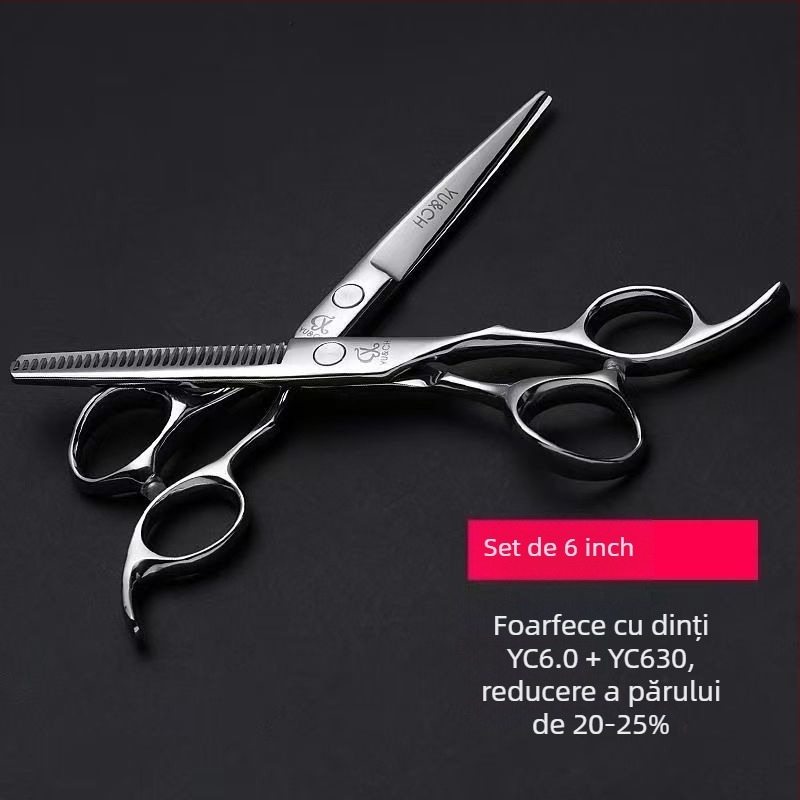 Foarfece de păr 440C, profesionale, lamă în formă de frunză de salcie, pentru texturizare