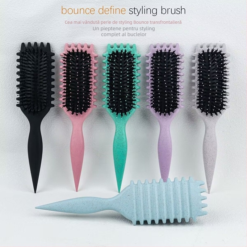 Perie de definire a buclelor – ABS, pieptene curling, Color ode
