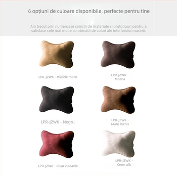 Perne de gât auto cu model geometric, exterior pluș artificial și umplutură din fibre sintetice