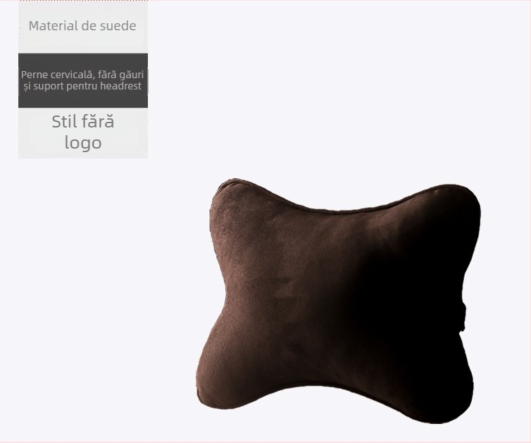 Perne de gât auto cu model geometric, exterior pluș artificial și umplutură din fibre sintetice