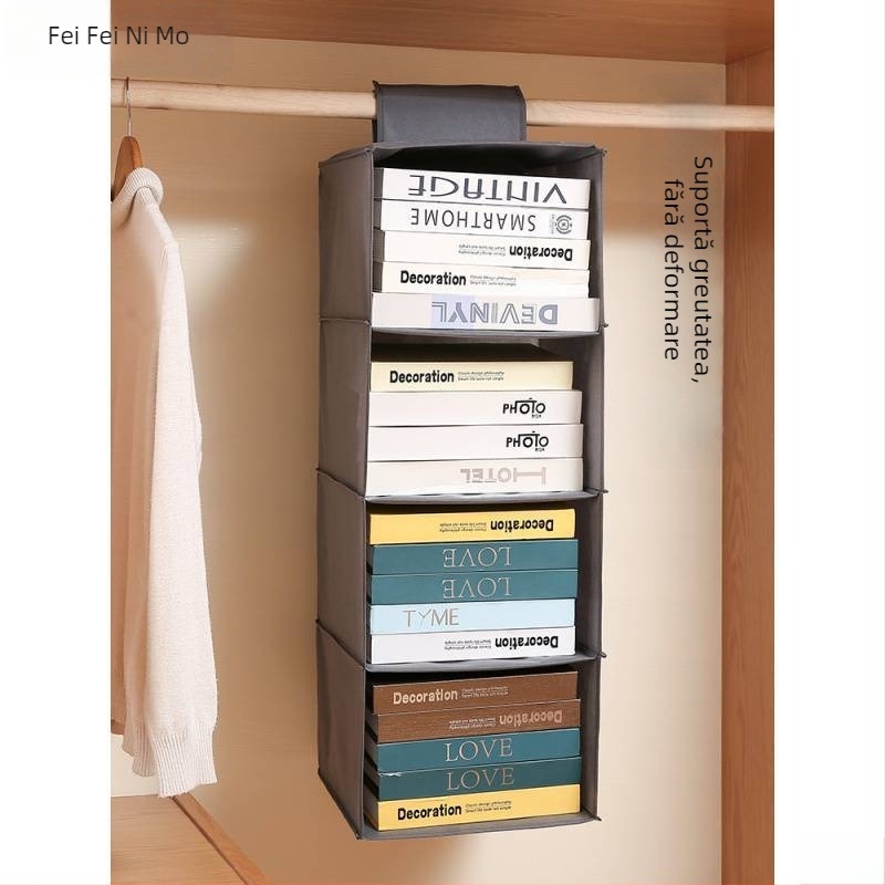 Organizator de garderob cu compartimente, 3-4 niveluri, montaj cu cârlige, depozitare pe birou