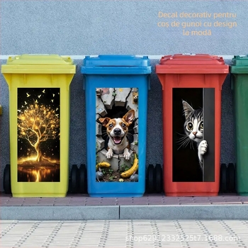 Autocolant decorativ de perete din PVC, impermeabil, autoadeziv, model abstract/floral/animal, 1 bucată, model plat