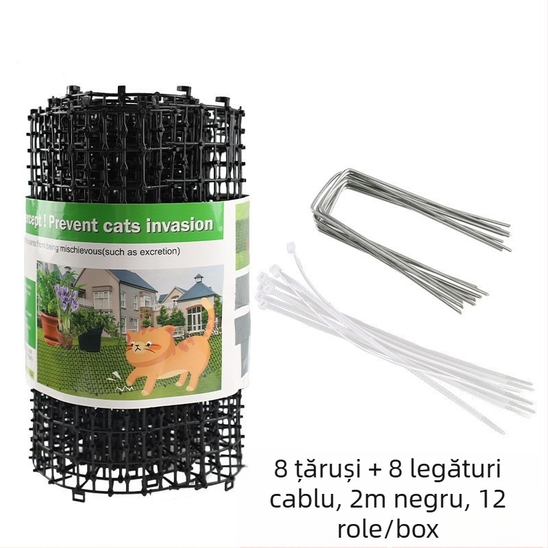 Țepi anti pisică pentru balcon – plasă anti pisică, material PP, pentru pisici, utilizare: descurajare și protecție de pași, categorie: adăpost pentru animale