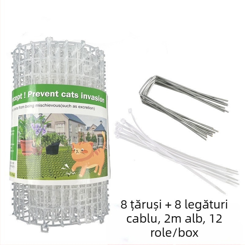 Țepi anti pisică pentru balcon – plasă anti pisică, material PP, pentru pisici, utilizare: descurajare și protecție de pași, categorie: adăpost pentru animale