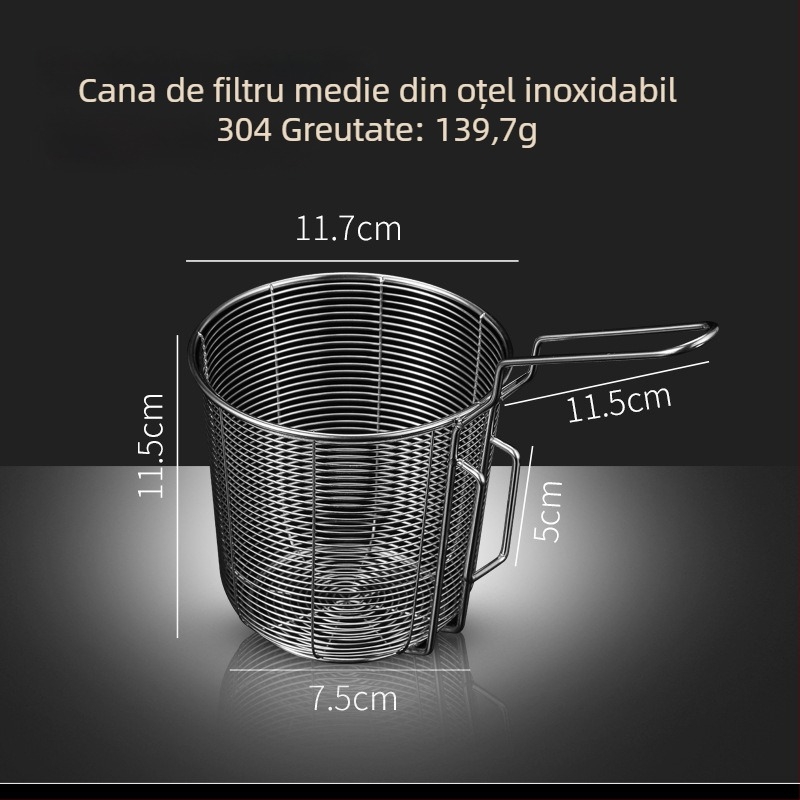Coș de prăjit din oțel inoxidabil 304 cu filtru pentru tăiței, gustări și cartofi prăjiți – mâner antiarsură, cârlig simplu, personalizare Zhenggang Hardware