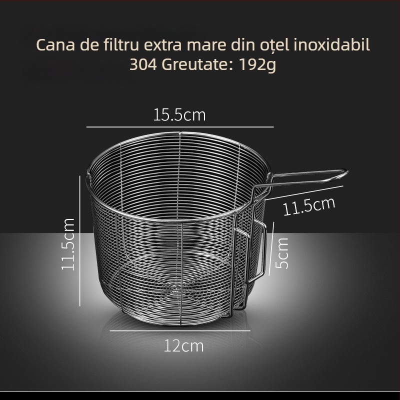 Coș de prăjit din oțel inoxidabil 304 cu filtru pentru tăiței, gustări și cartofi prăjiți – mâner antiarsură, cârlig simplu, personalizare Zhenggang Hardware