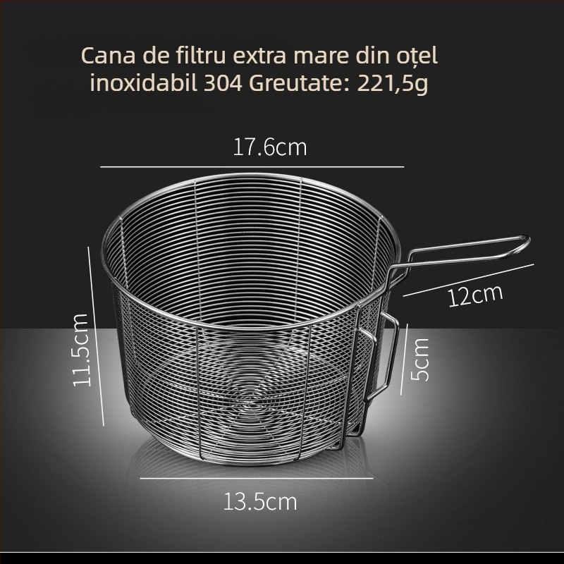 Coș de prăjit din oțel inoxidabil 304 cu filtru pentru tăiței, gustări și cartofi prăjiți – mâner antiarsură, cârlig simplu, personalizare Zhenggang Hardware